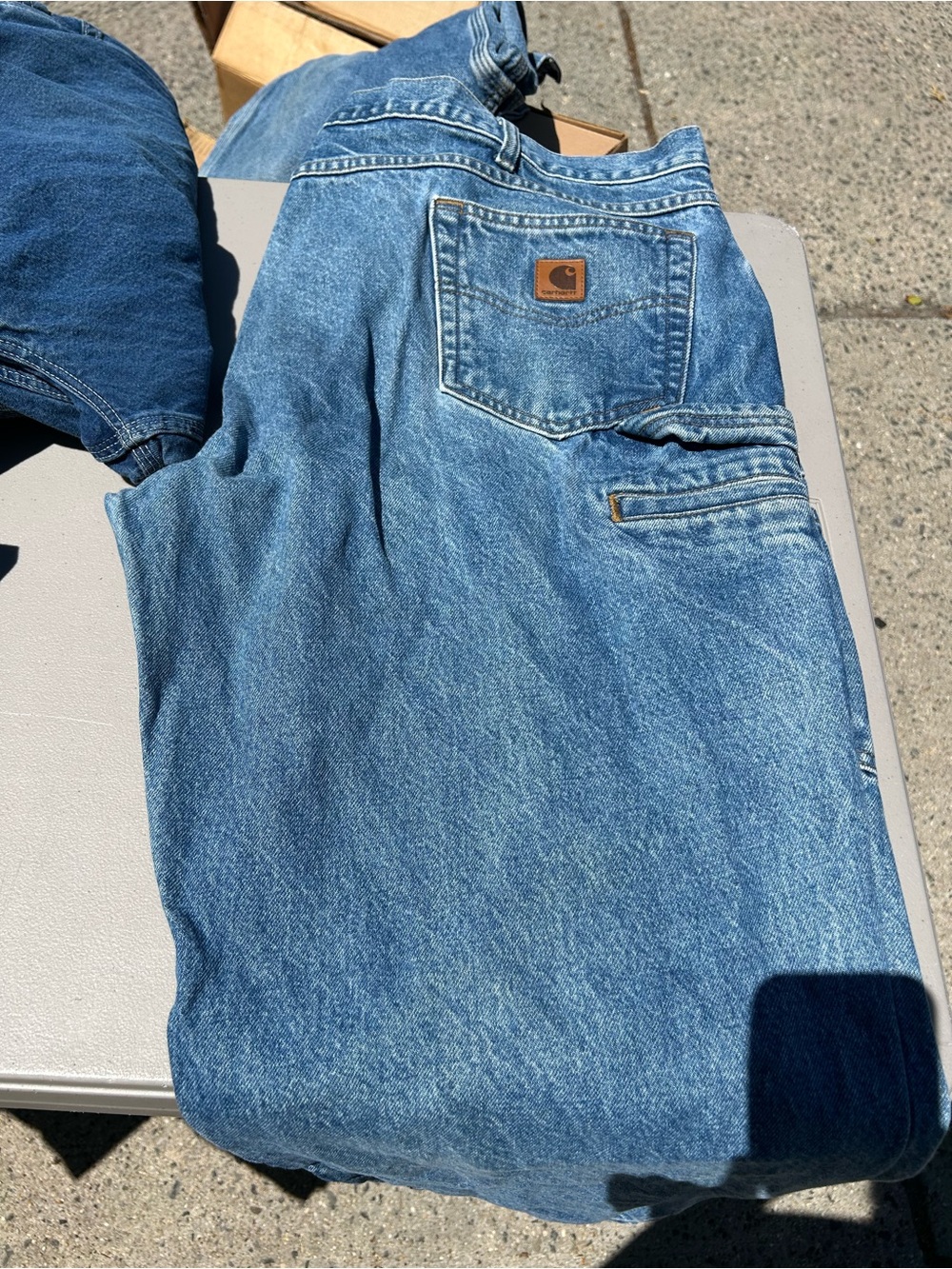 Carhartt Men’s Relaxed Fit Light Blue Denim Work Jeans
